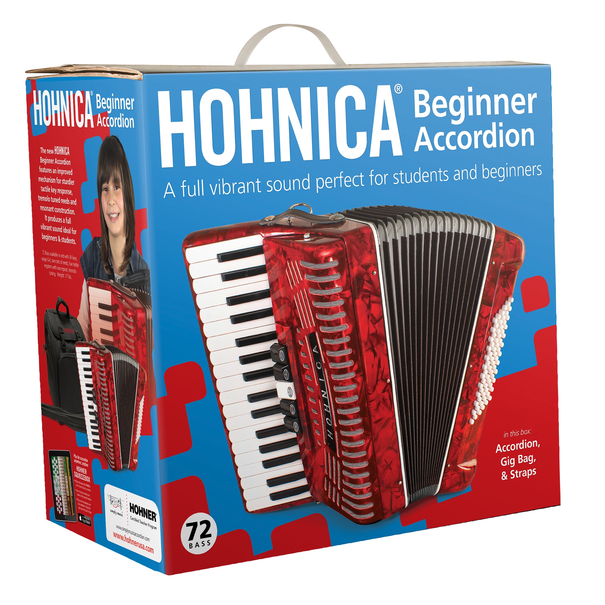 Hohner 72-Bass Entry Level Piano Accordion