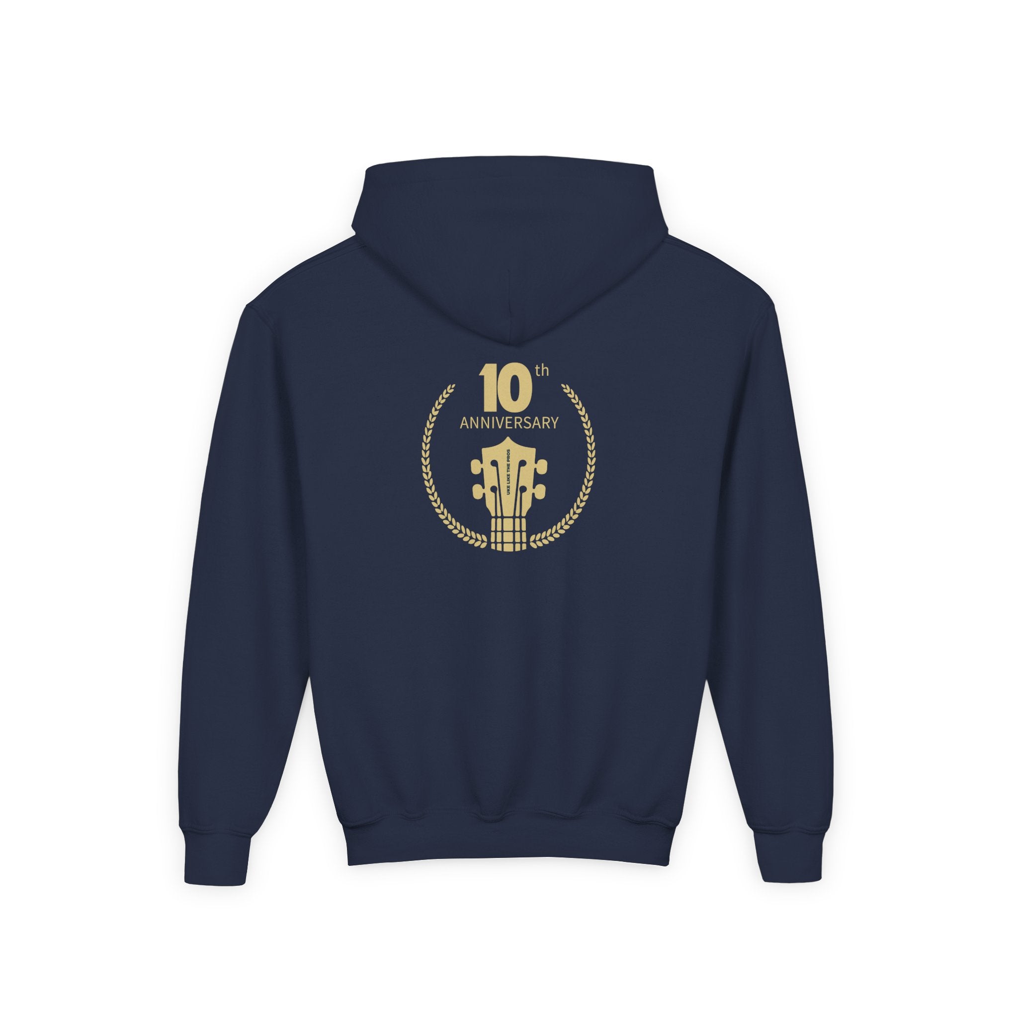 Uke Like The Pros 10th Anniversary Youth Hoodie - Gold Logo