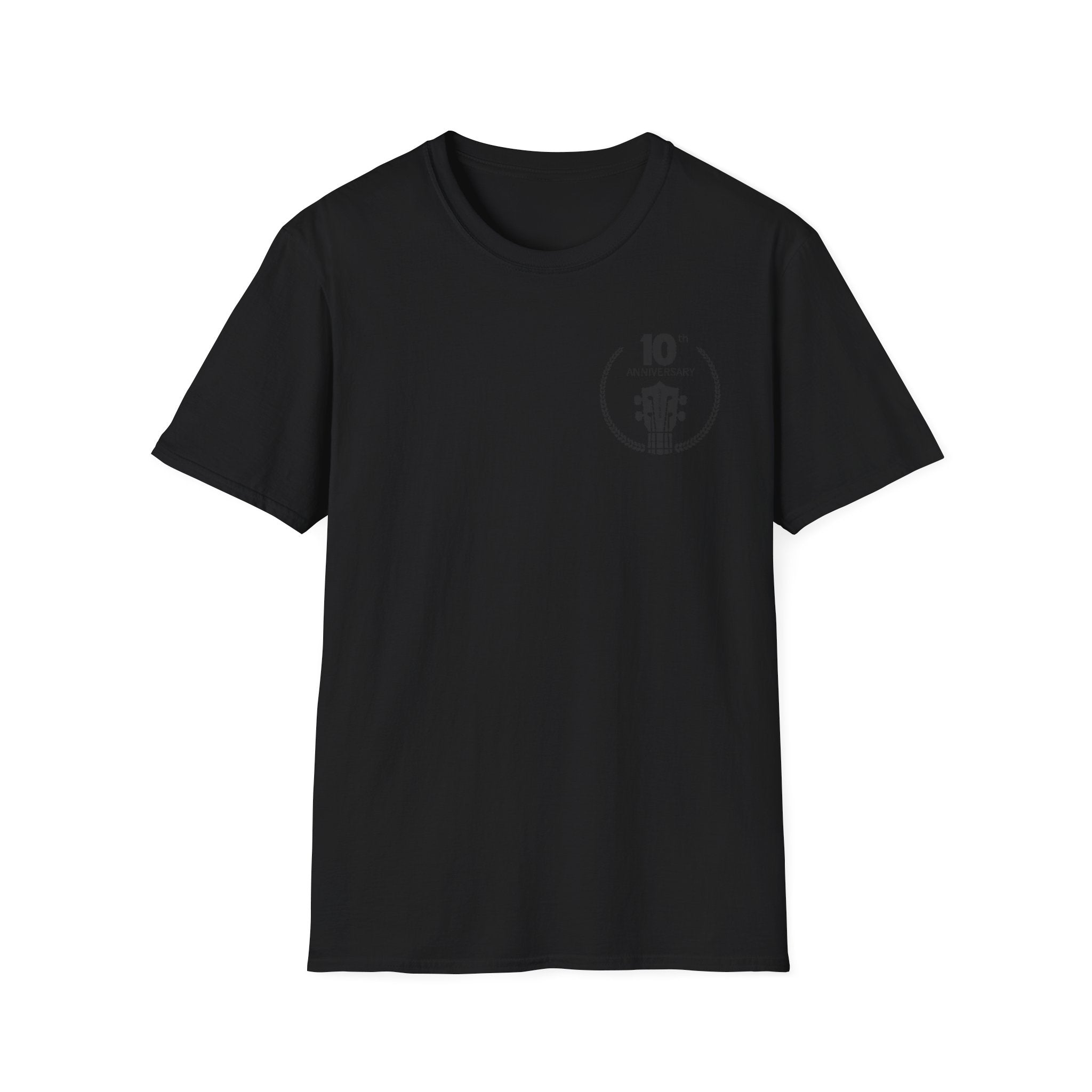 Uke Like The Pros 10th Anniversary T-Shirt — Black on Black