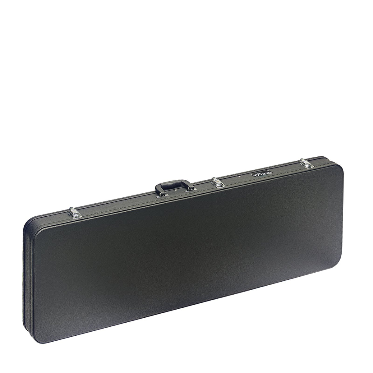 Stagg GCA-RE black square-shaped hardshell electric guitar case, closed, three-quarter view