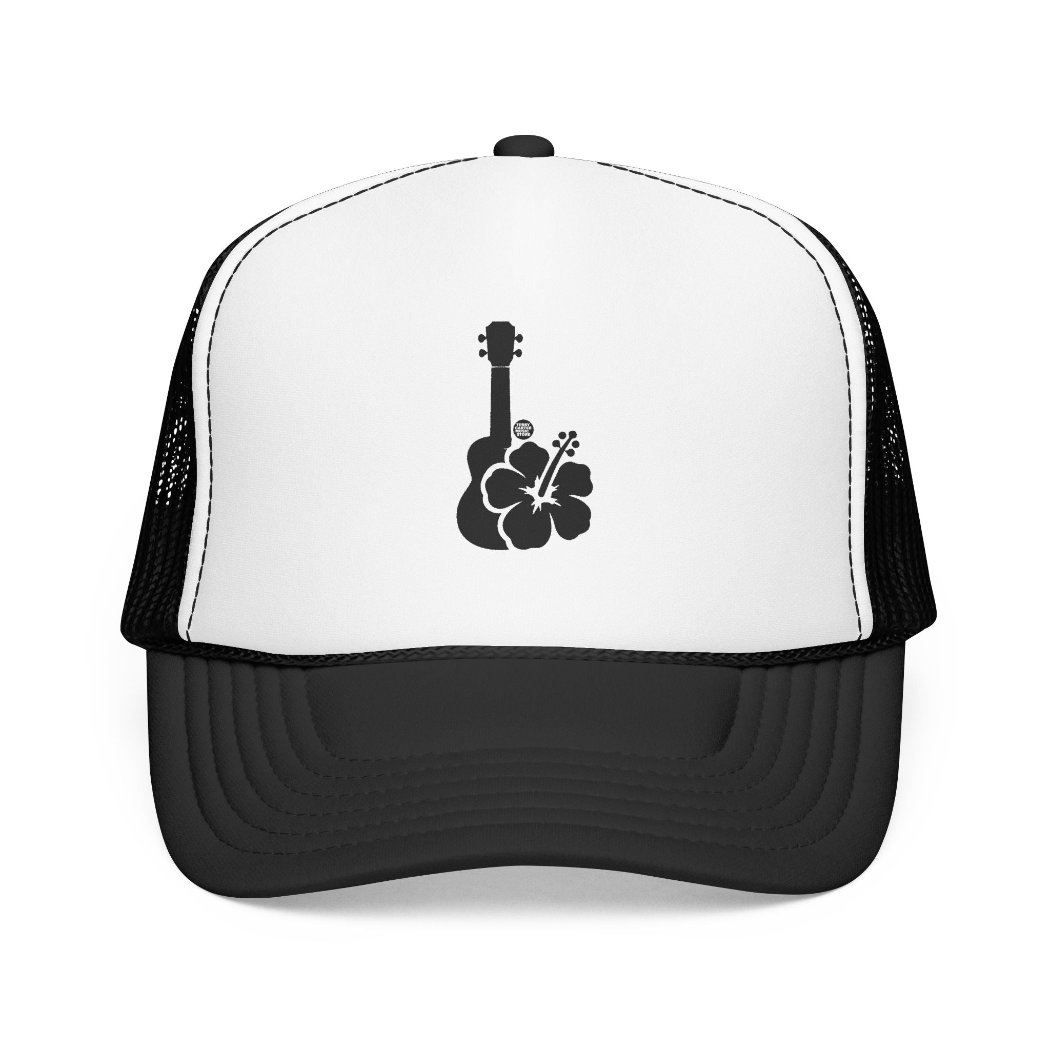 Ukulele Musician Foam Trucker Hat - Hibiscus