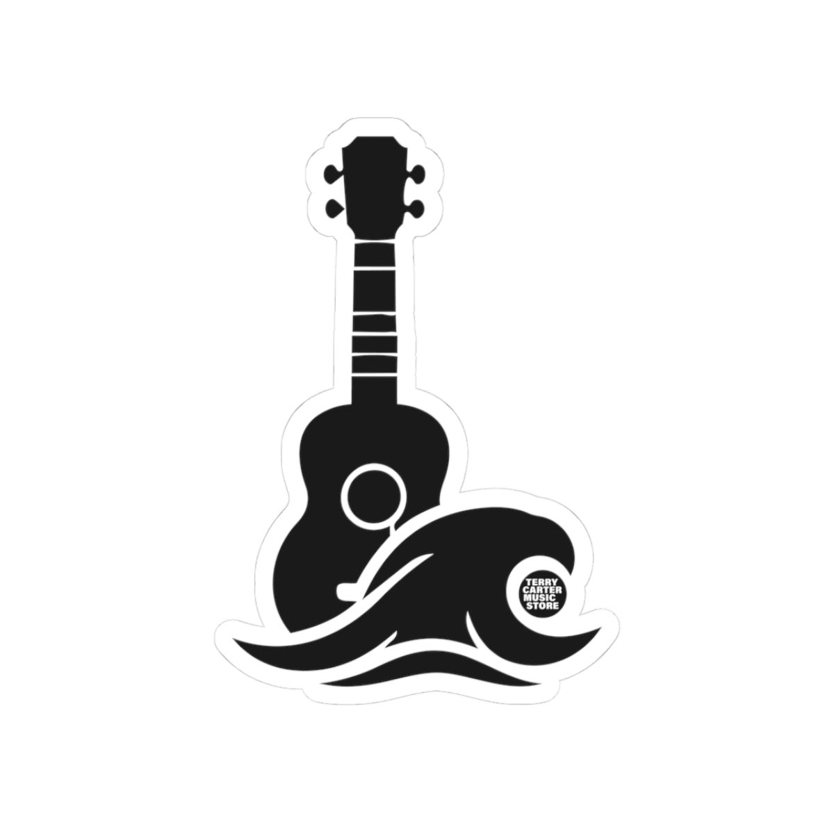 Ukulele Musician Sticker - Black Kiss-Cut Vinyl Decal
