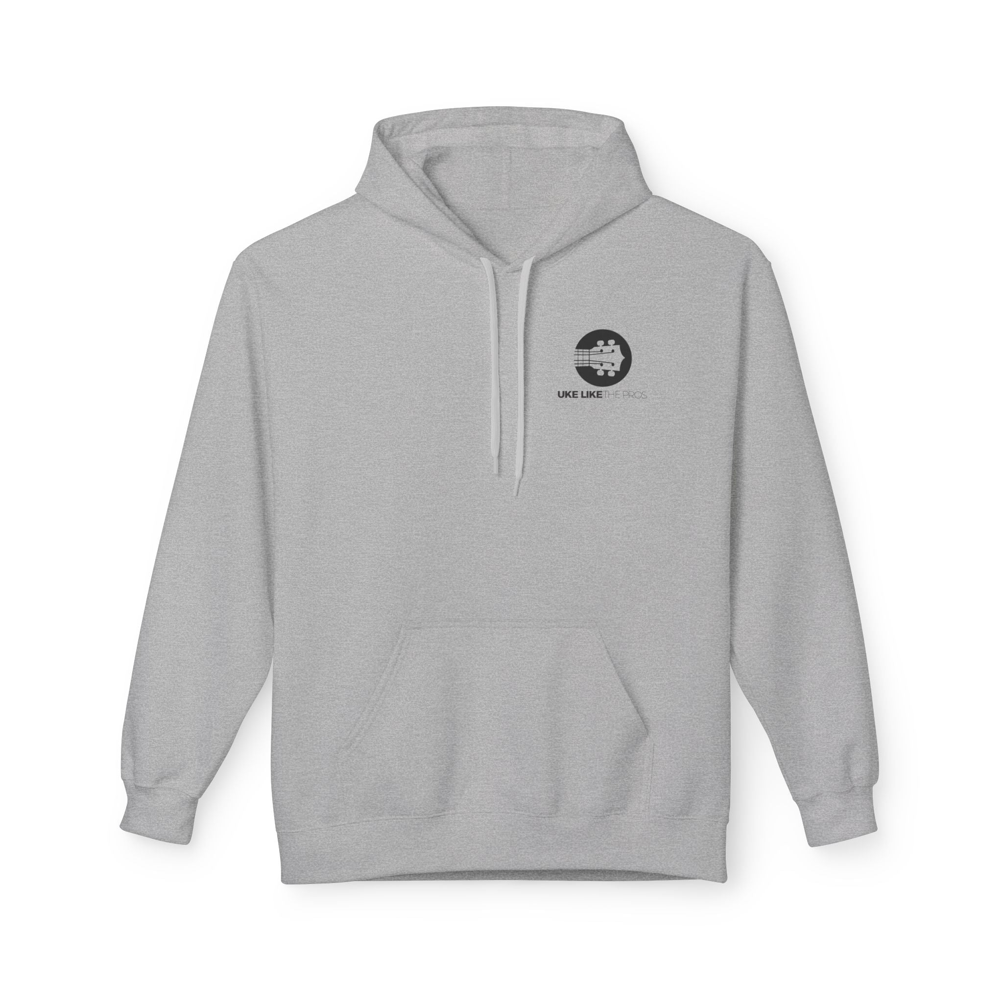 Uke Like The Pros Unisex Fleece Hoodie - Black Logo