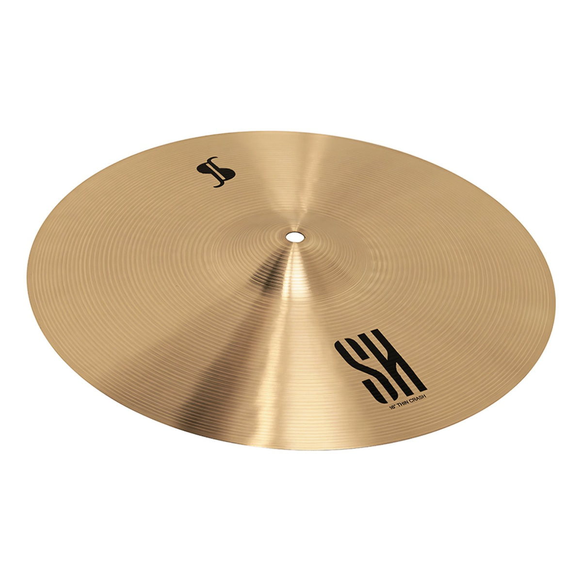 Stagg SH Regular 16-inch thin crash cymbal at an angle, showing the Stagg logo and SH marking