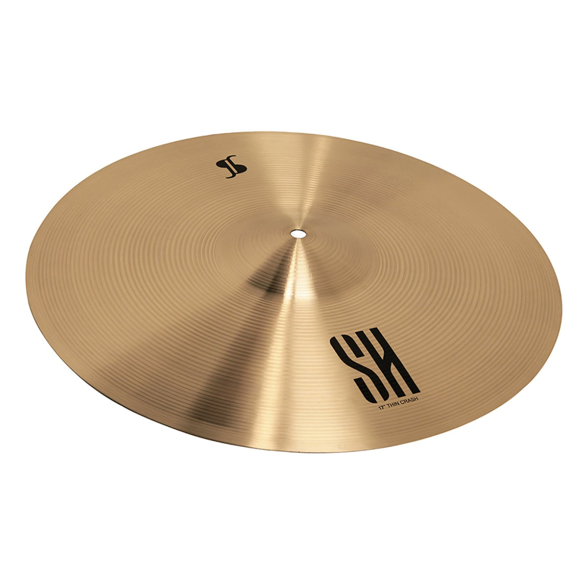 Stagg SH Regular 17-inch thin crash cymbal at an angle, showing the Stagg logo and SH marking