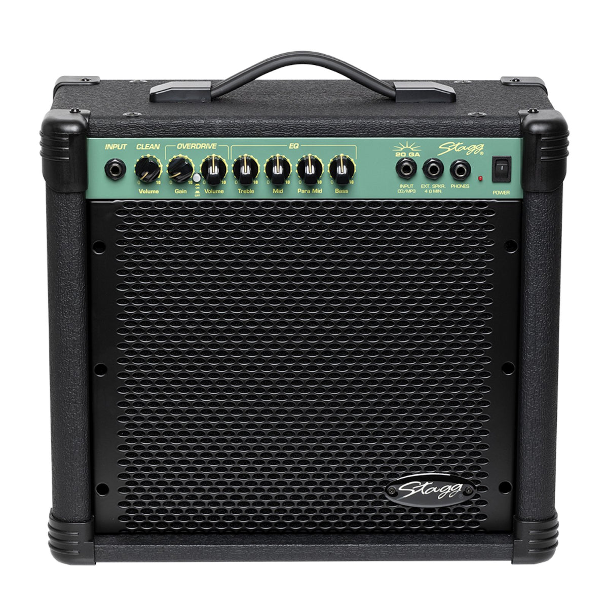 Stagg 20 GA guitar amplifier, front view showing the Stagg logo below the grille