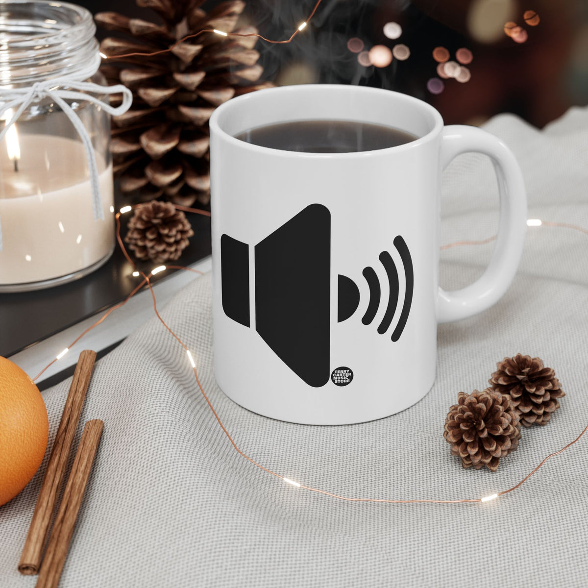Sound On Speaker Icon White Ceramic Mug - 11oz & 15oz