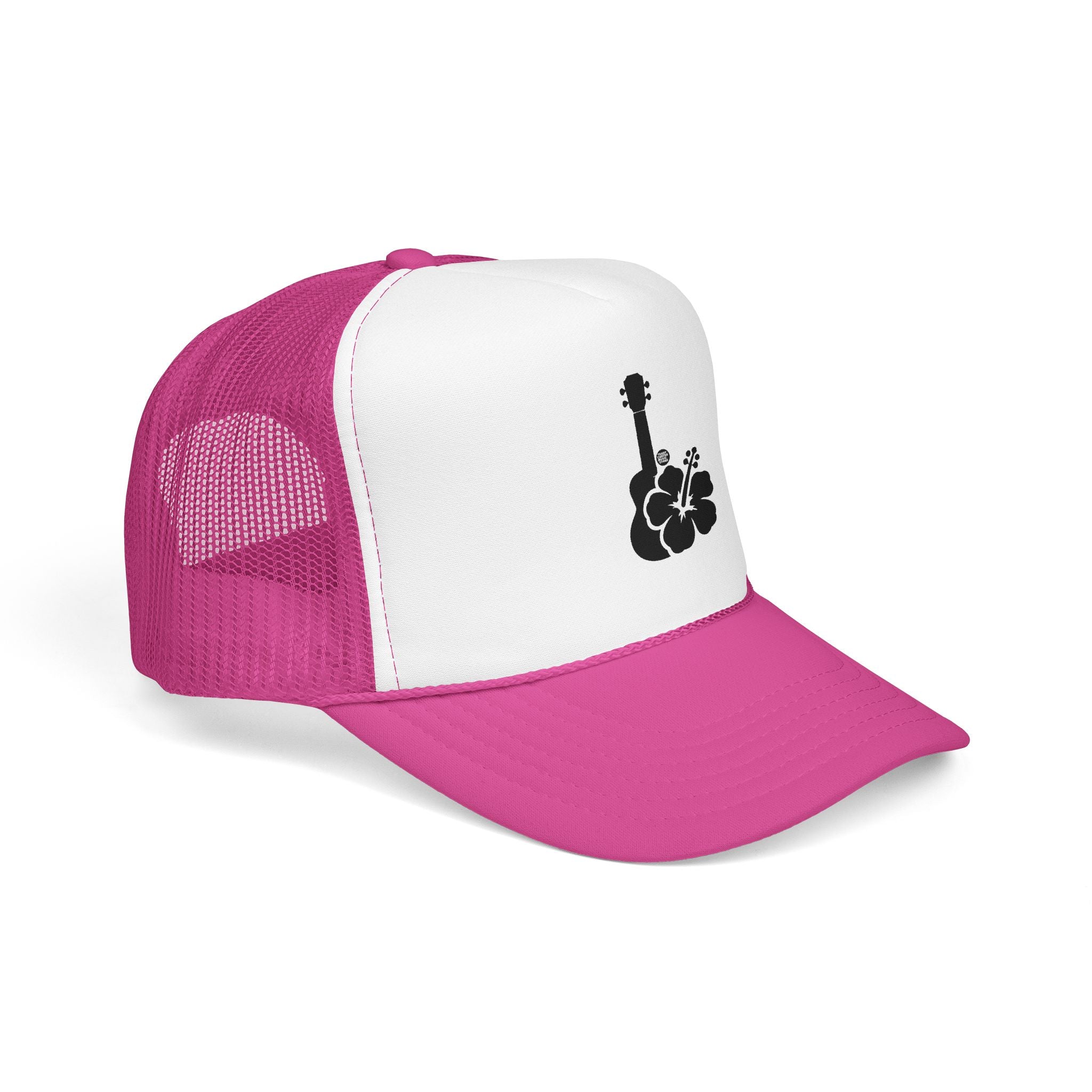 Ukulele Musician Foam Trucker Hat - Hibiscus