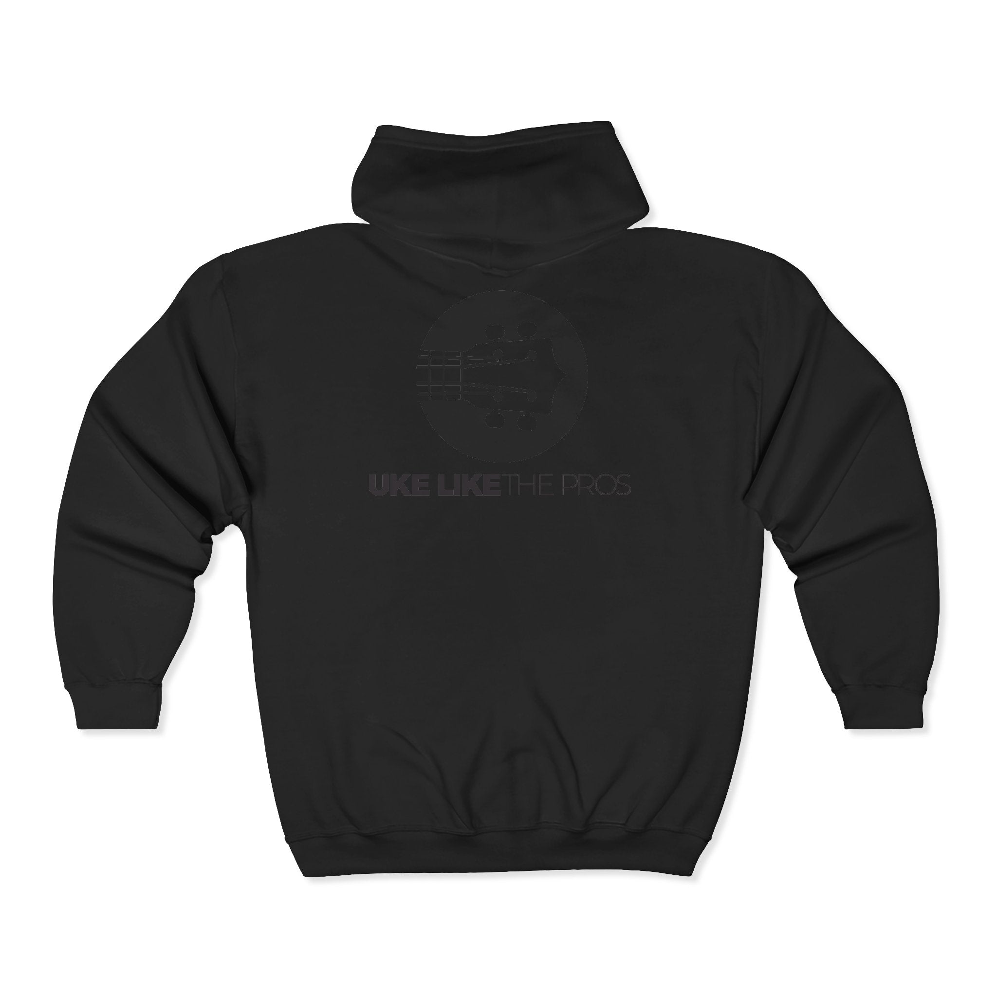 Uke Like The Pros Zip Up Hoodie - Black Logo