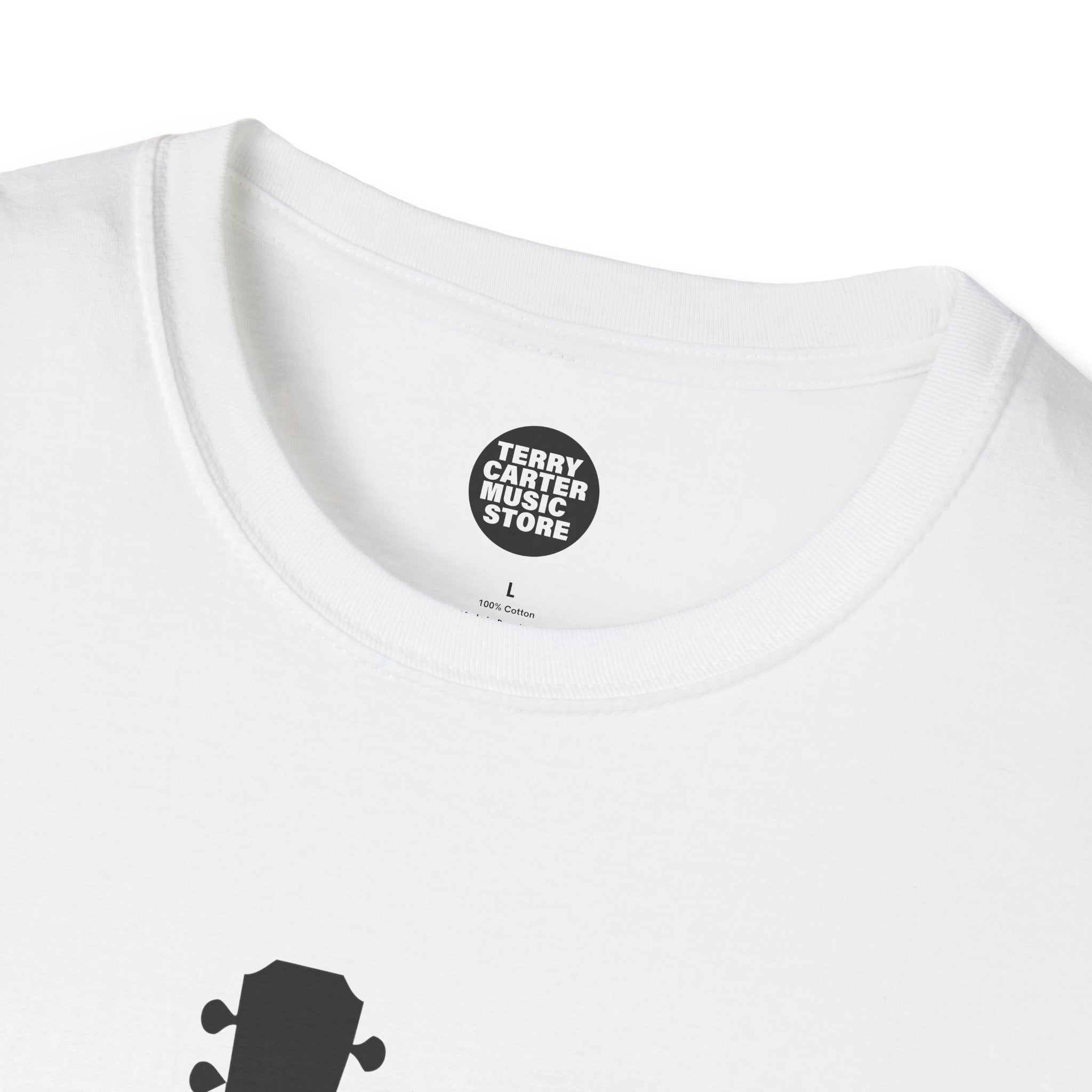 Ukulele Musician T-Shirt with Hibiscus - Black Logo