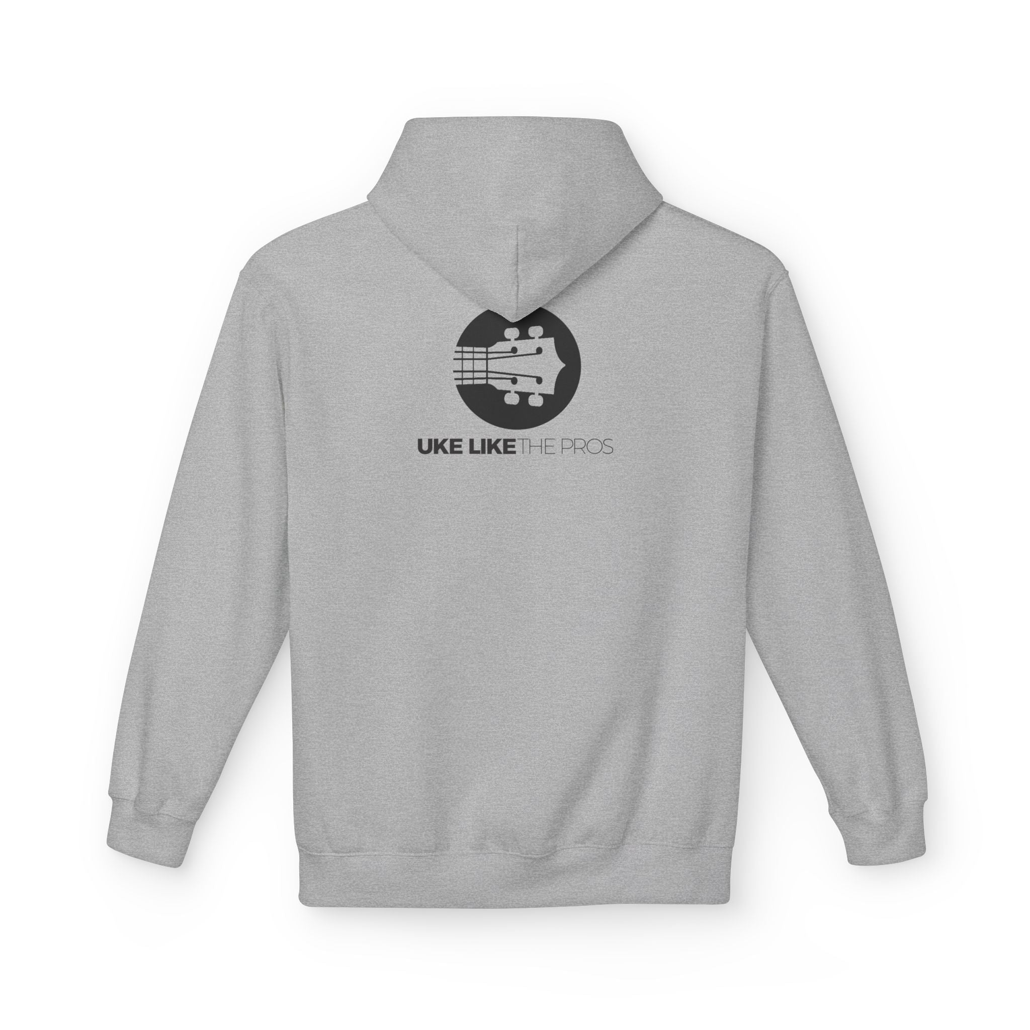 Uke Like The Pros Unisex Fleece Hoodie - Black Logo