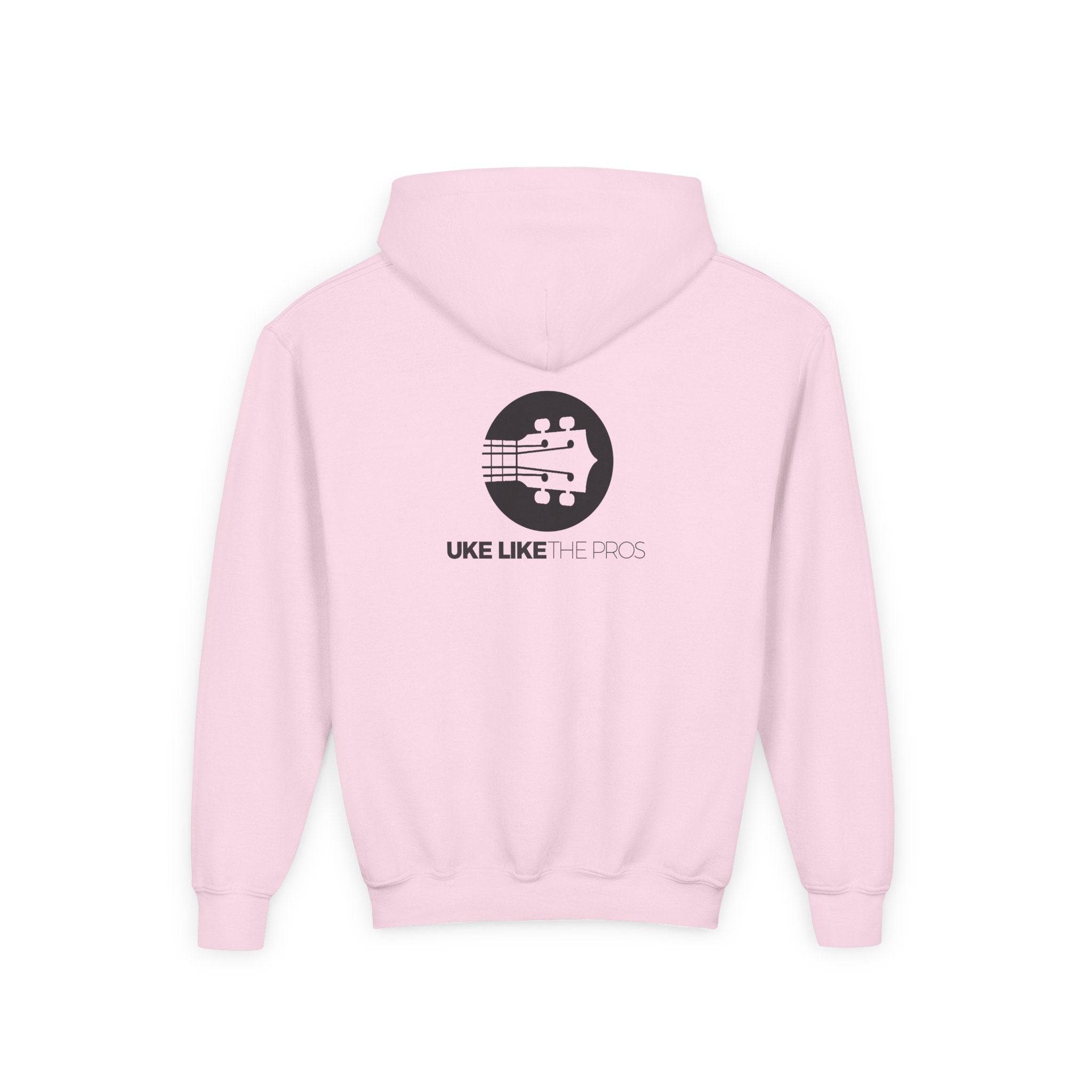 Uke Like The Pros Youth Hoodie — Black Logo