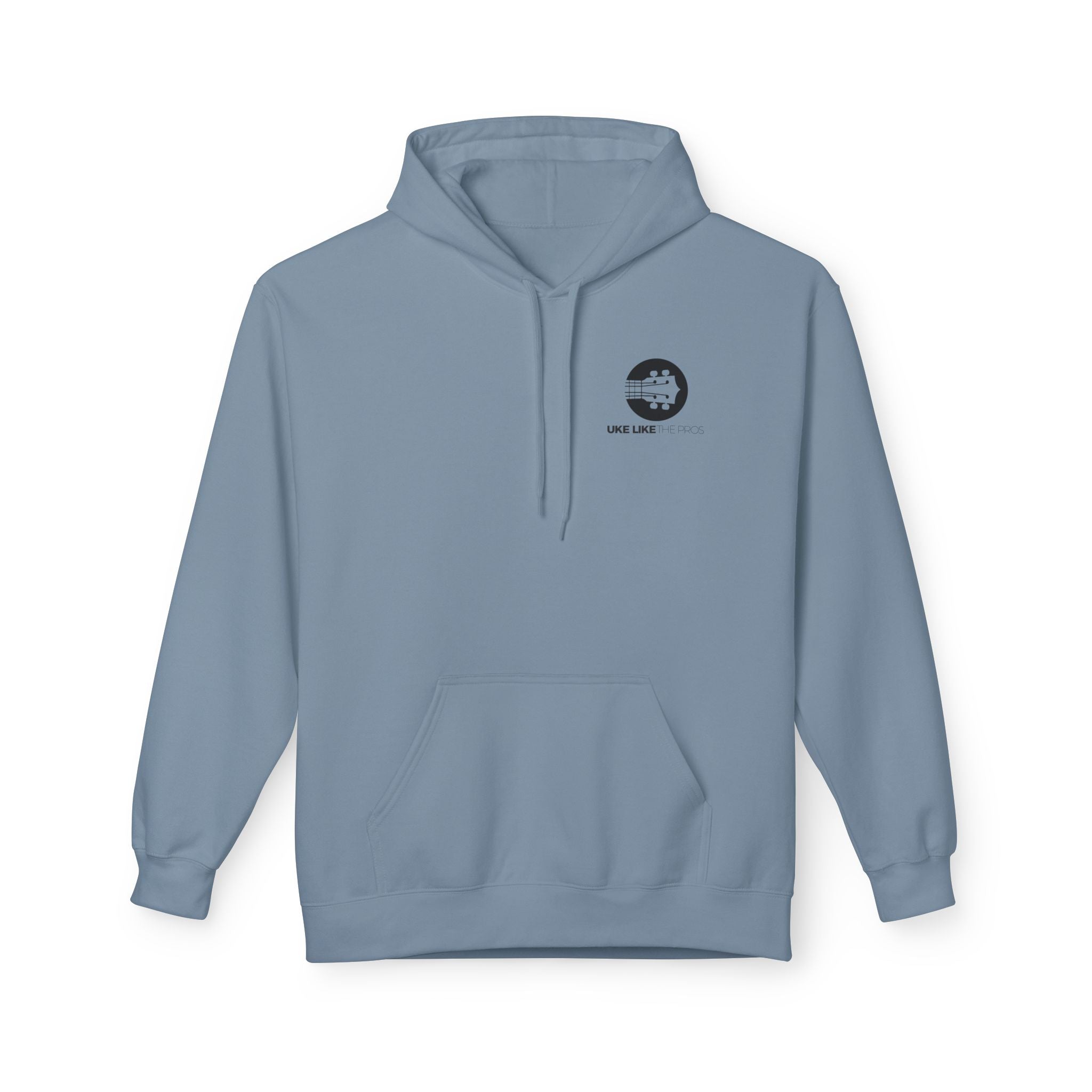 Uke Like The Pros Unisex Fleece Hoodie - Black Logo