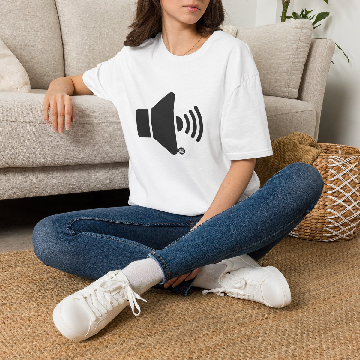 Sound On Speaker Icon T-Shirt - Black Logo