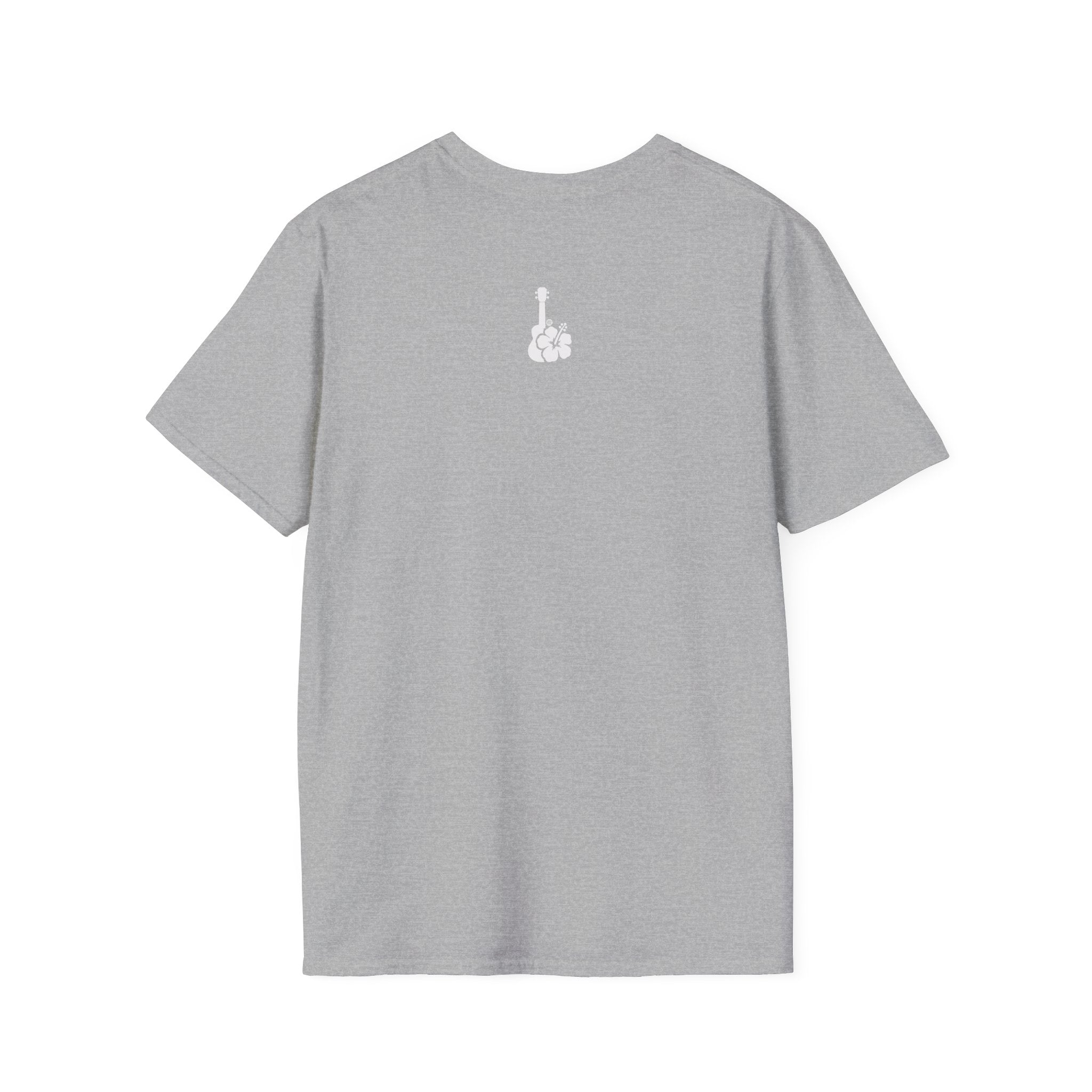 Ukulele Musician T-Shirt with Hibiscus - White Logo