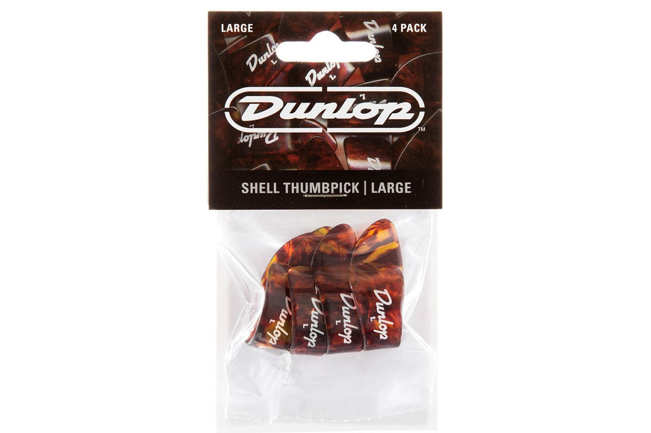 DUNLOP 9023P LARGE SHELL PLASTIC THUMBPICKS 4 PACK