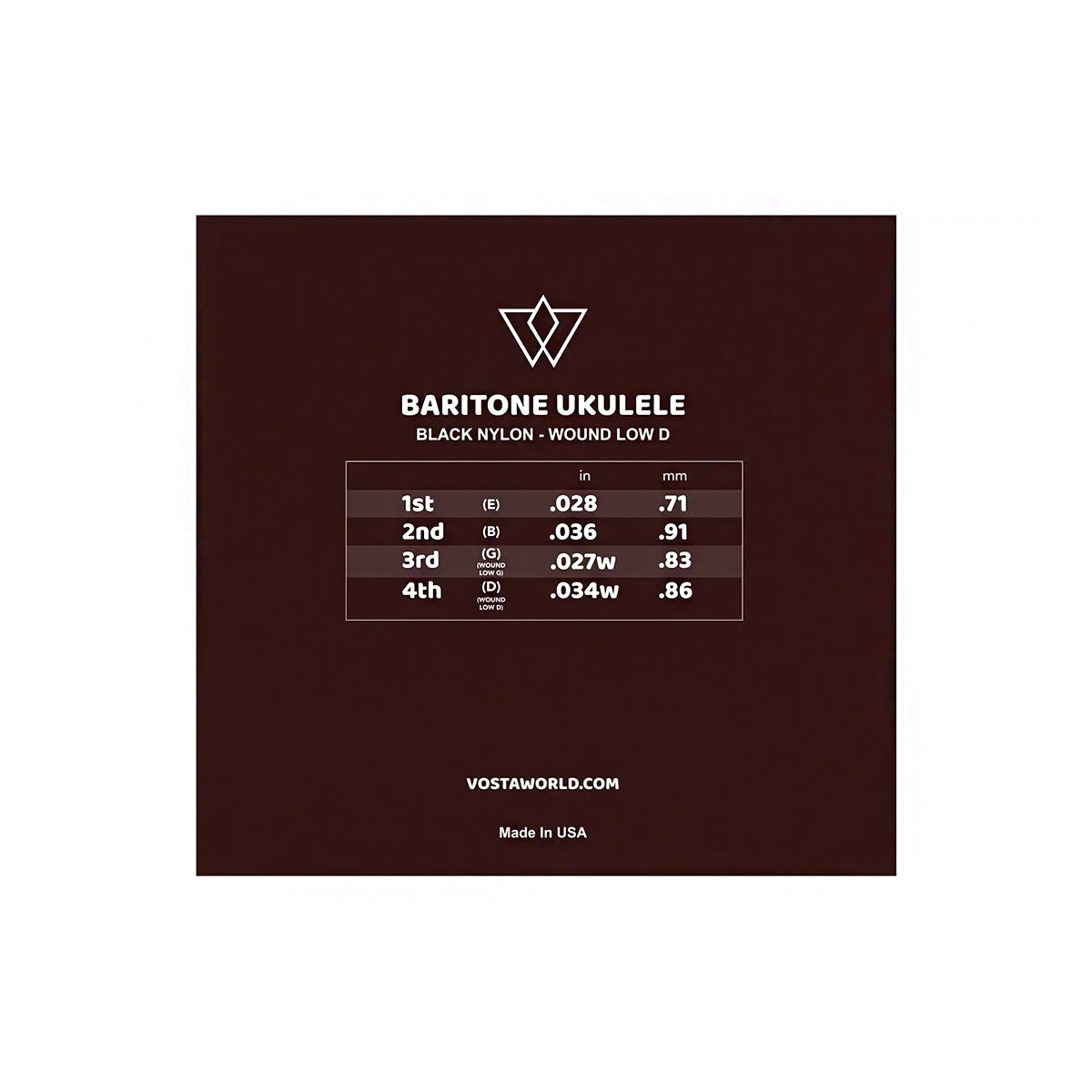 Vosta Black Nylon Baritone Ukulele Strings