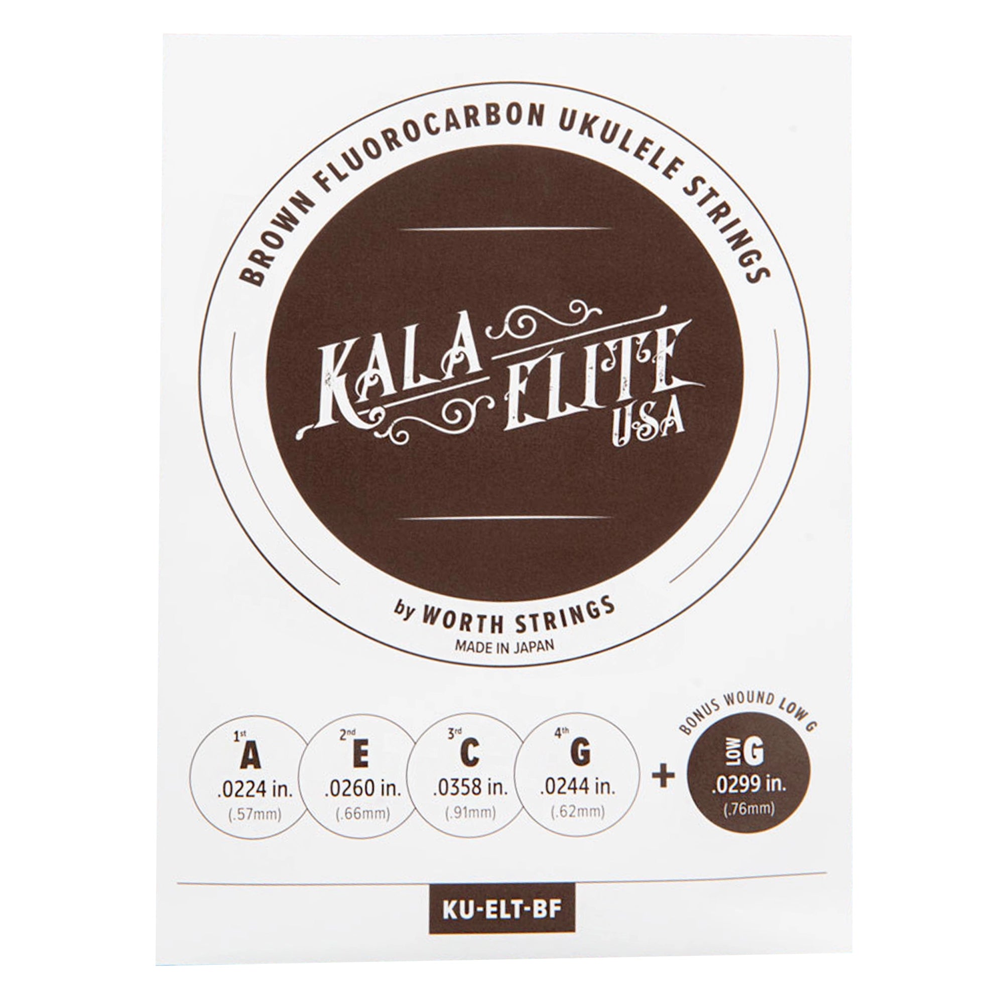 Kala Elite KU-ELT-BF Brown Fluorocarbon Ukulele Strings