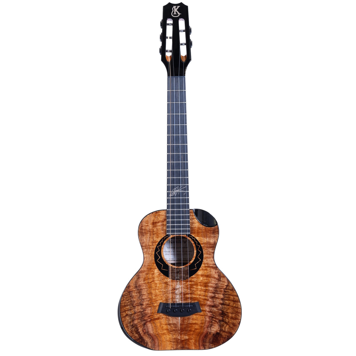 Kanile'a Willie K Premium koa 5-string super tenor ukulele, full length front view