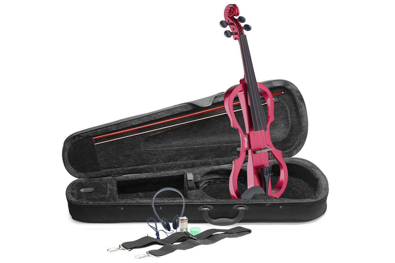 Stagg 4/4 Metallic Red Electric Violin 