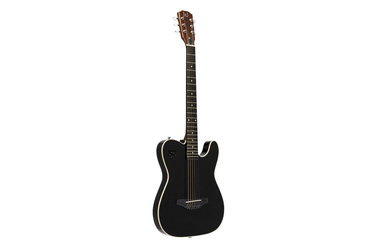 J.N Guitars Spruce Electric Folk Guitar - Black