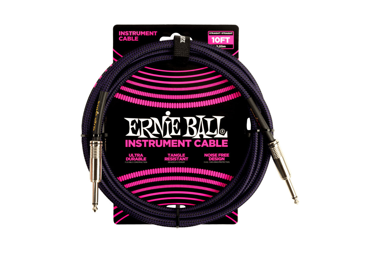 Ernie Ball 10 Foot Braided Straight/Straight Instrument Cable