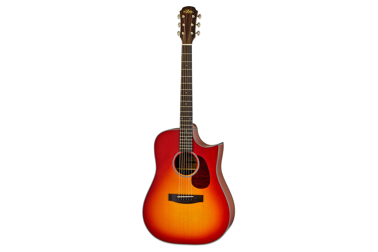 Aria Cherry Sunburst Acoustic Electric Dreadnought Guitar