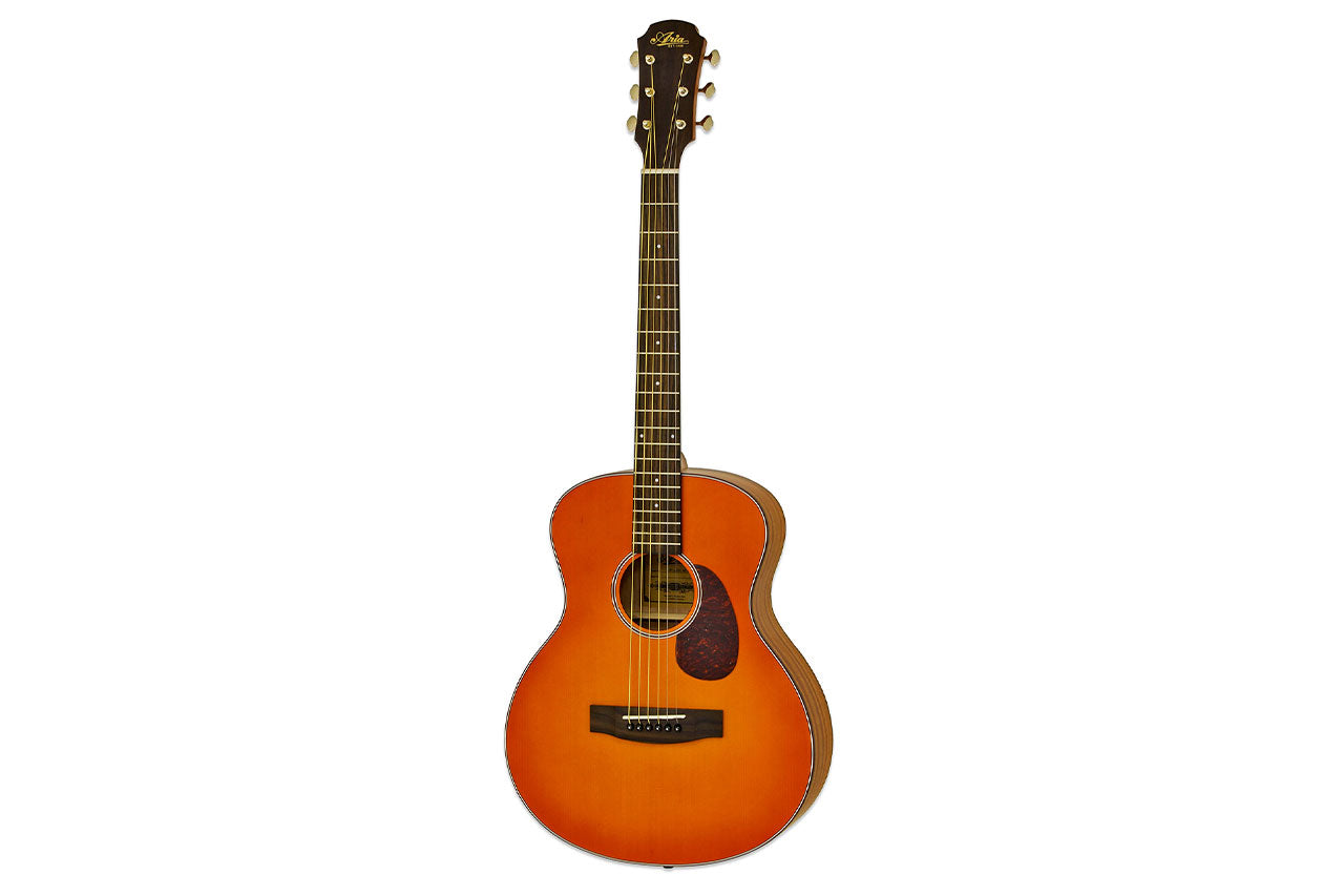 Aria 151-Lil'-MTOS Orange Sunburst Acoustic Guitar