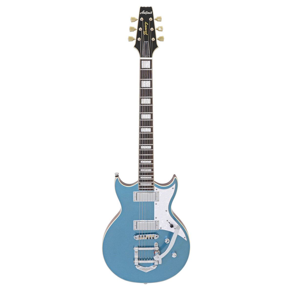 Aria 212-MK2 Bowery Semi-Hollow Electric Guitar - Phantom Blue