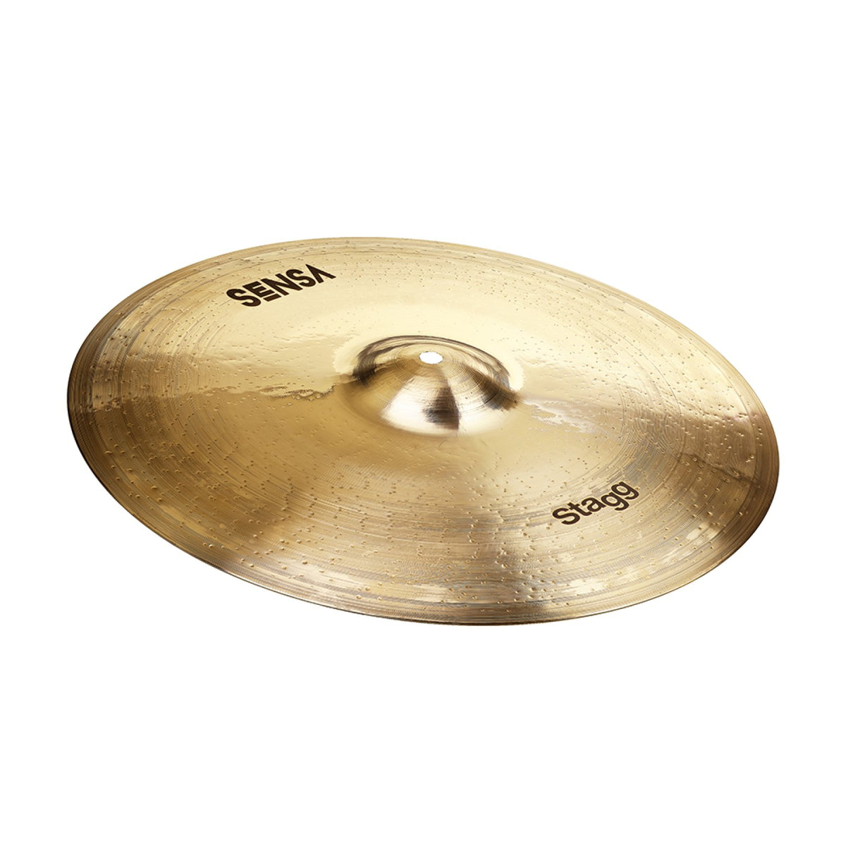Stagg SEN-RM20B 20-inch SENSA Brilliant Medium Sweet Ride cymbal, angled view showing the SENSA and Stagg logos and the bell