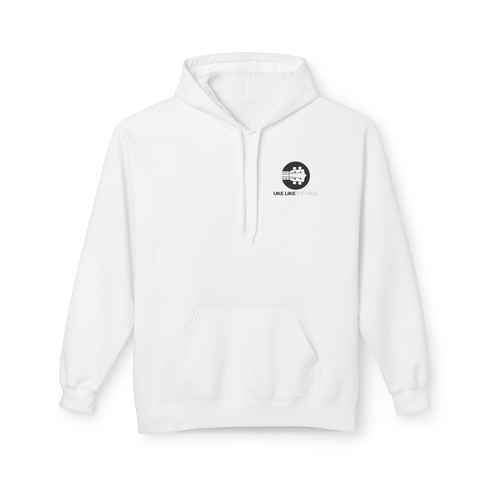 Uke Like The Pros Unisex Fleece Hoodie - Black Logo