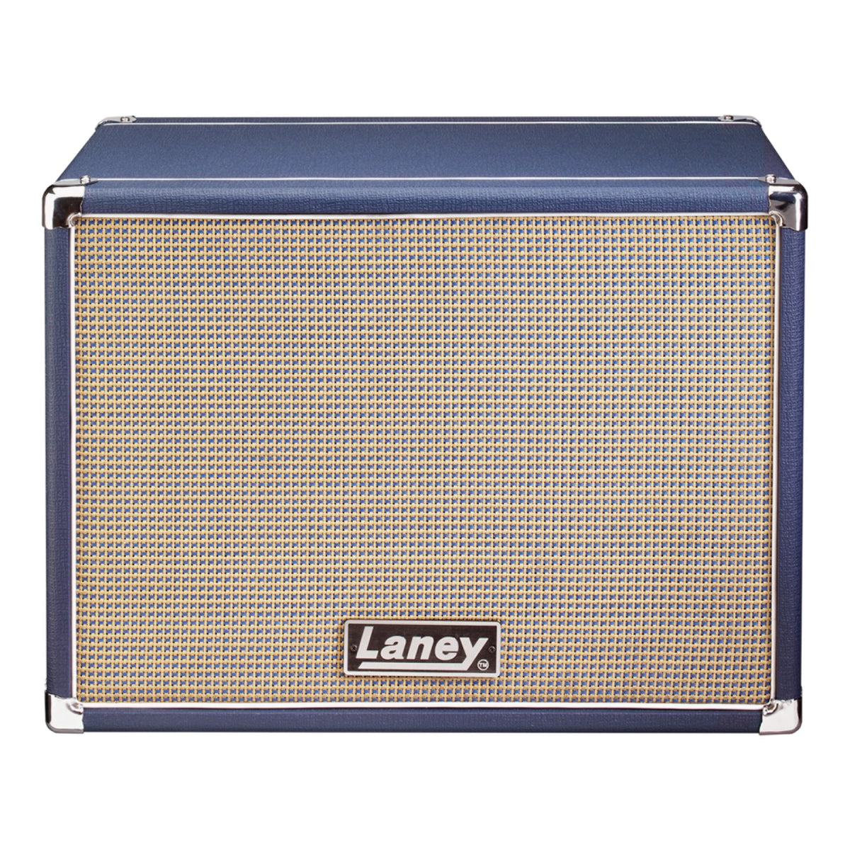 Laney Lionheart LT112 1x12 guitar cabinet straight-on front view of the grille with Laney logo