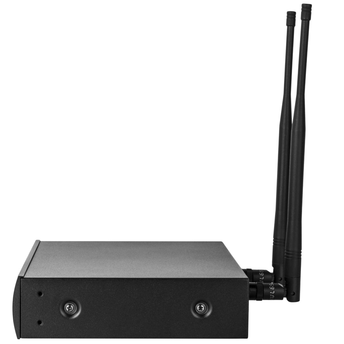 Nady 4W-1KU LT quad receiver, side view with two detachable antennas