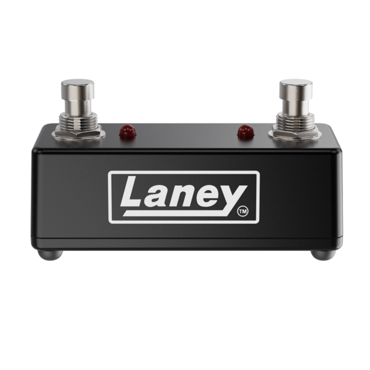 Laney FS2-MINI dual footswitch front view showing the Laney logo, two footswitch buttons and LEDs