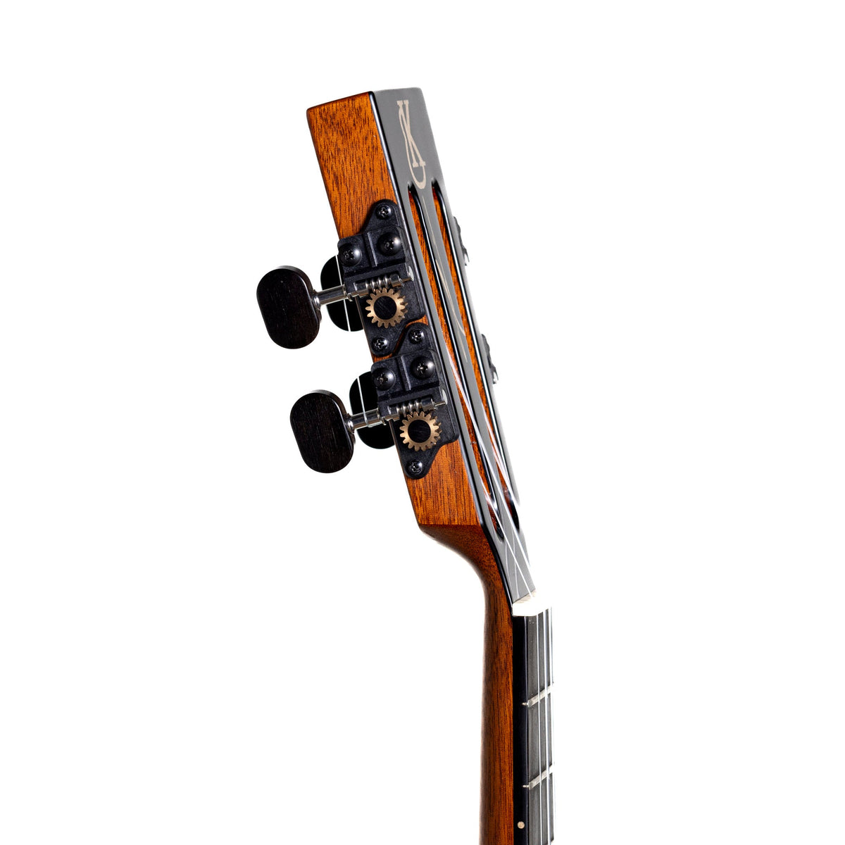 Example photo: an earlier Kanile'a Aldrine tenor, serial 25649, headstock side view
