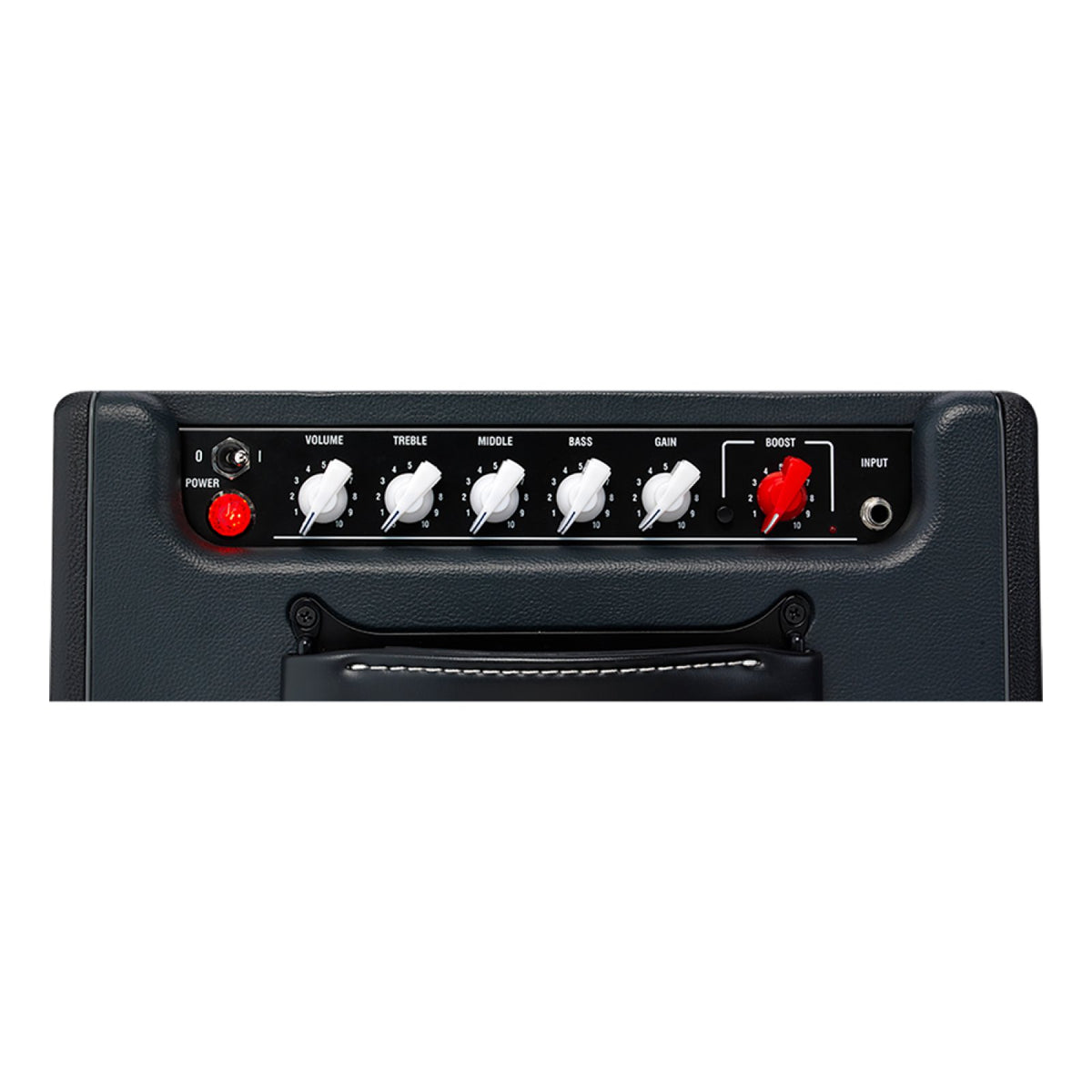 Laney Cub-Super10 10W all-tube guitar combo amp top control panel with volume, EQ, boost and gain knobs