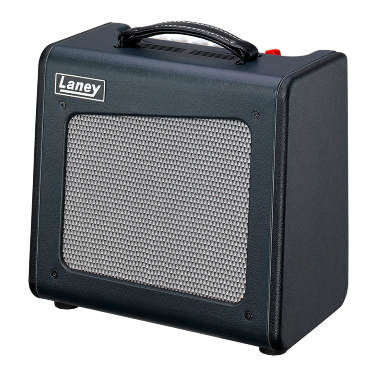 Laney Cub-Super10 10W all-tube guitar combo amp side angled view of the compact black combo