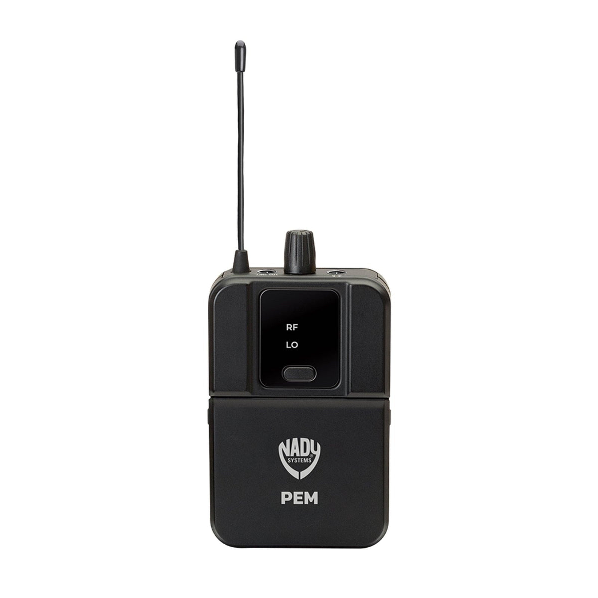 Nady PEM bodypack receiver with antenna, front view