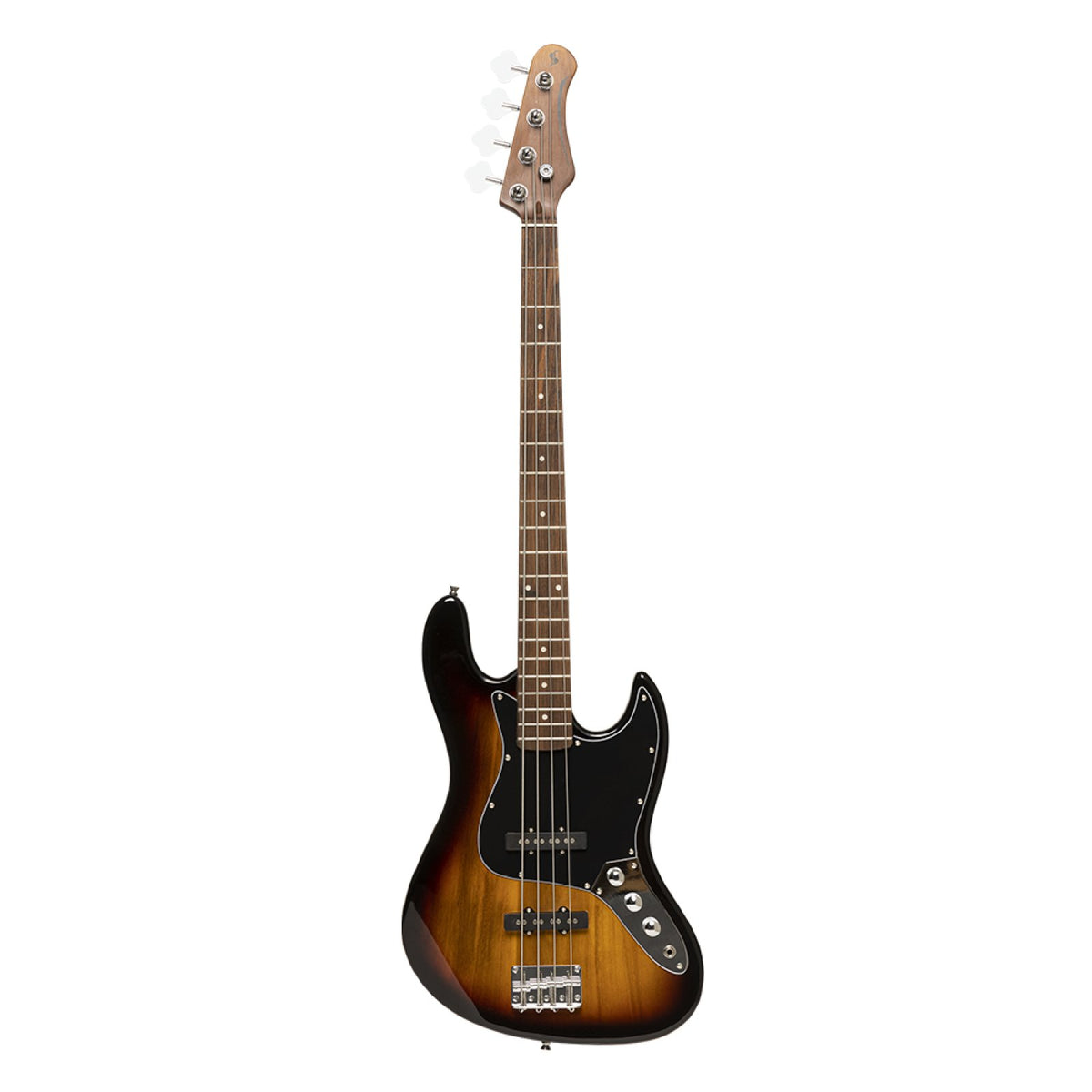 Stagg SBJ-30 electric bass guitar in sunburst, straight-on view