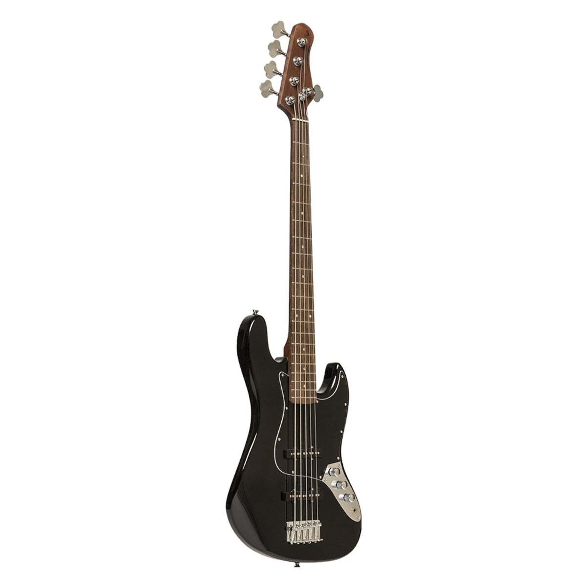 Stagg SBJ-30 Standard J 5-string electric bass guitar in black, full front view