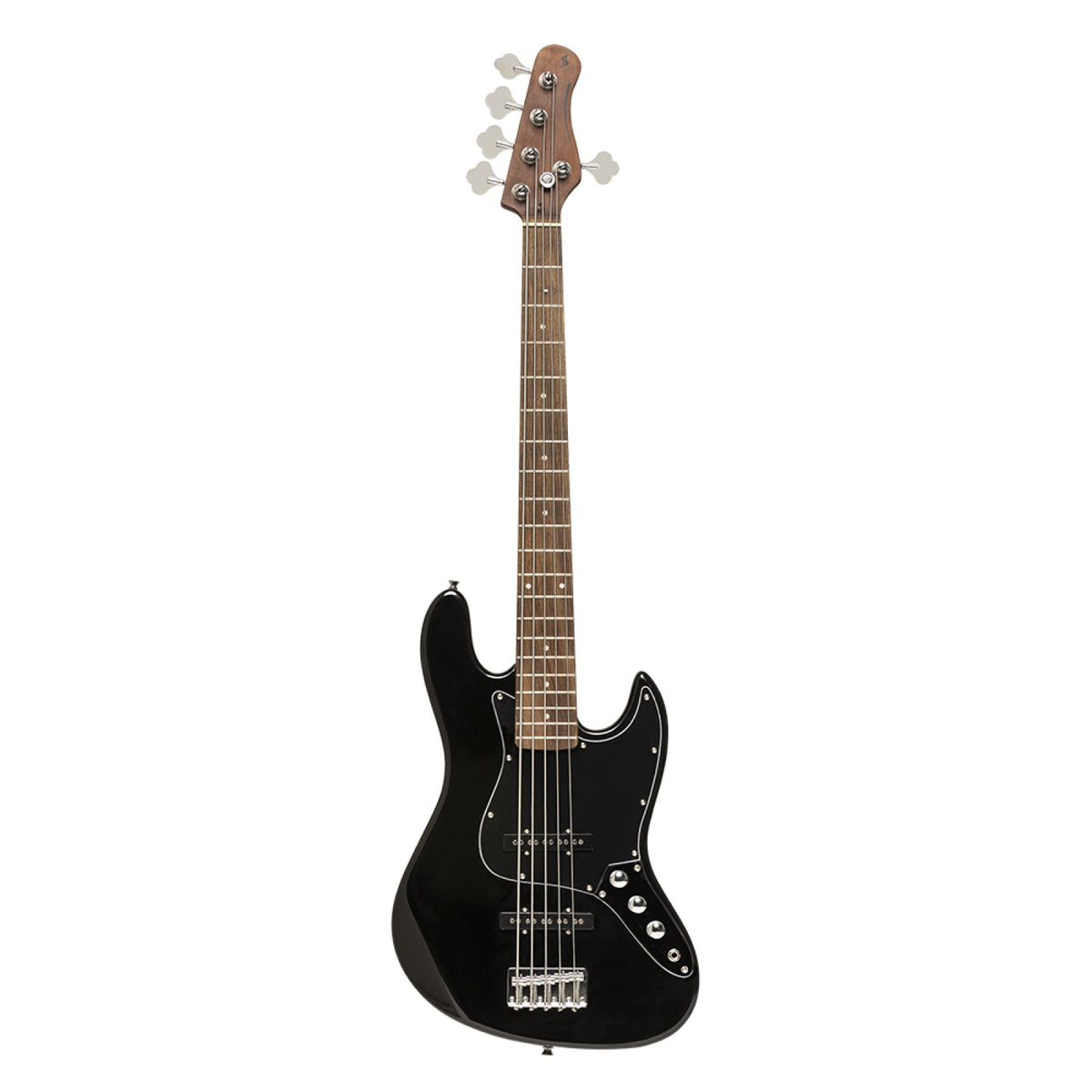 Stagg SBJ-30 5-string electric bass guitar in black, straight-on view
