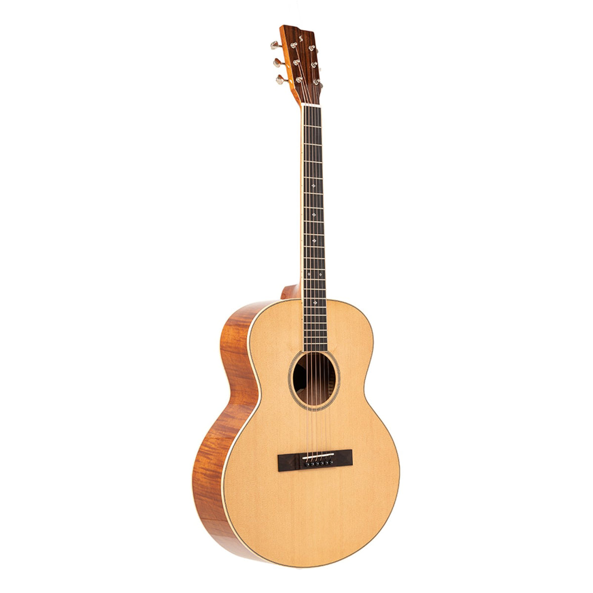 Stagg SA45 O-FM Series 45 orchestra acoustic guitar with spruce top and flamed mahogany sides, full front view