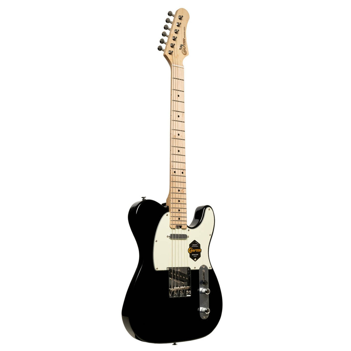 Crafter Modern Sera T-style electric guitar in Cosmic Black, angled front view