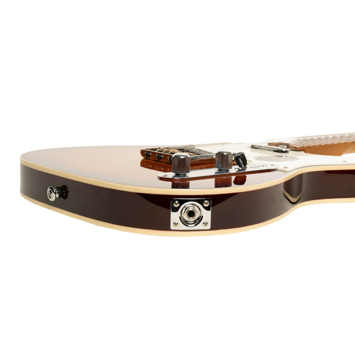 Crafter Modern Seoul T60-style electric guitar in Tobacco Sunburst, output jack on body side