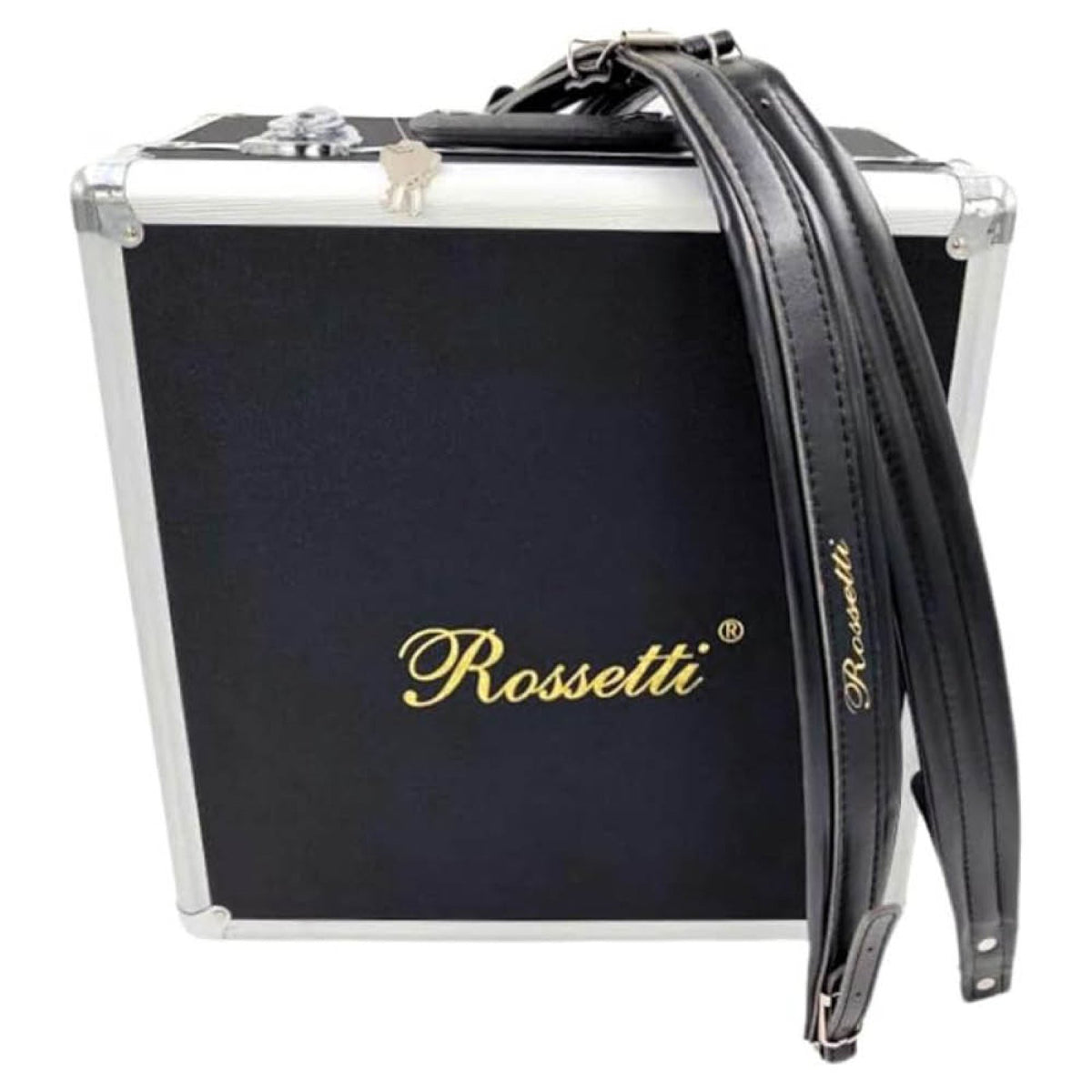 Rossetti hard case with black shoulder straps included with the Rossetti 3112-GCF accordion