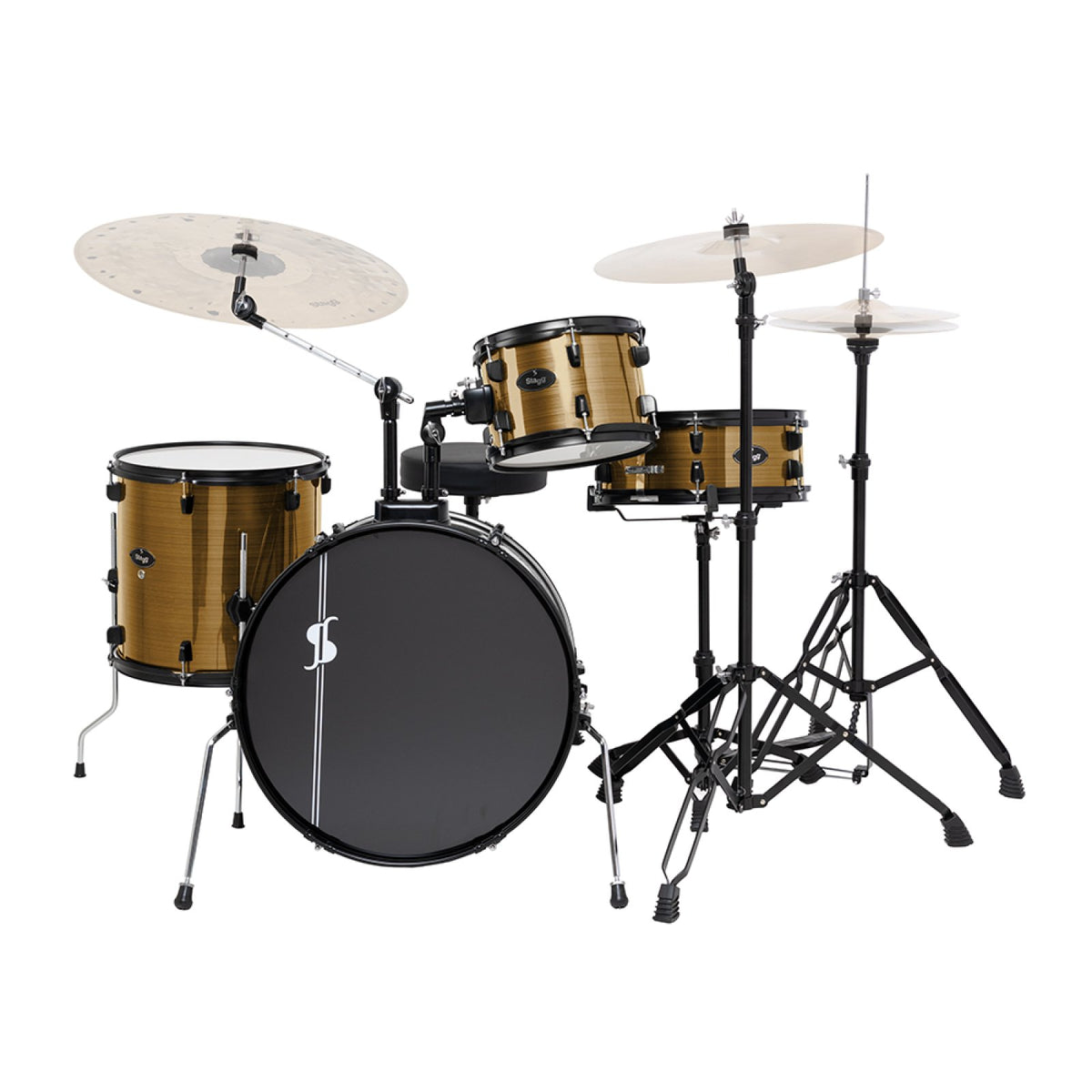 Stagg ATOM-420-BZ Bronze drum set, drum throne with round padded seat