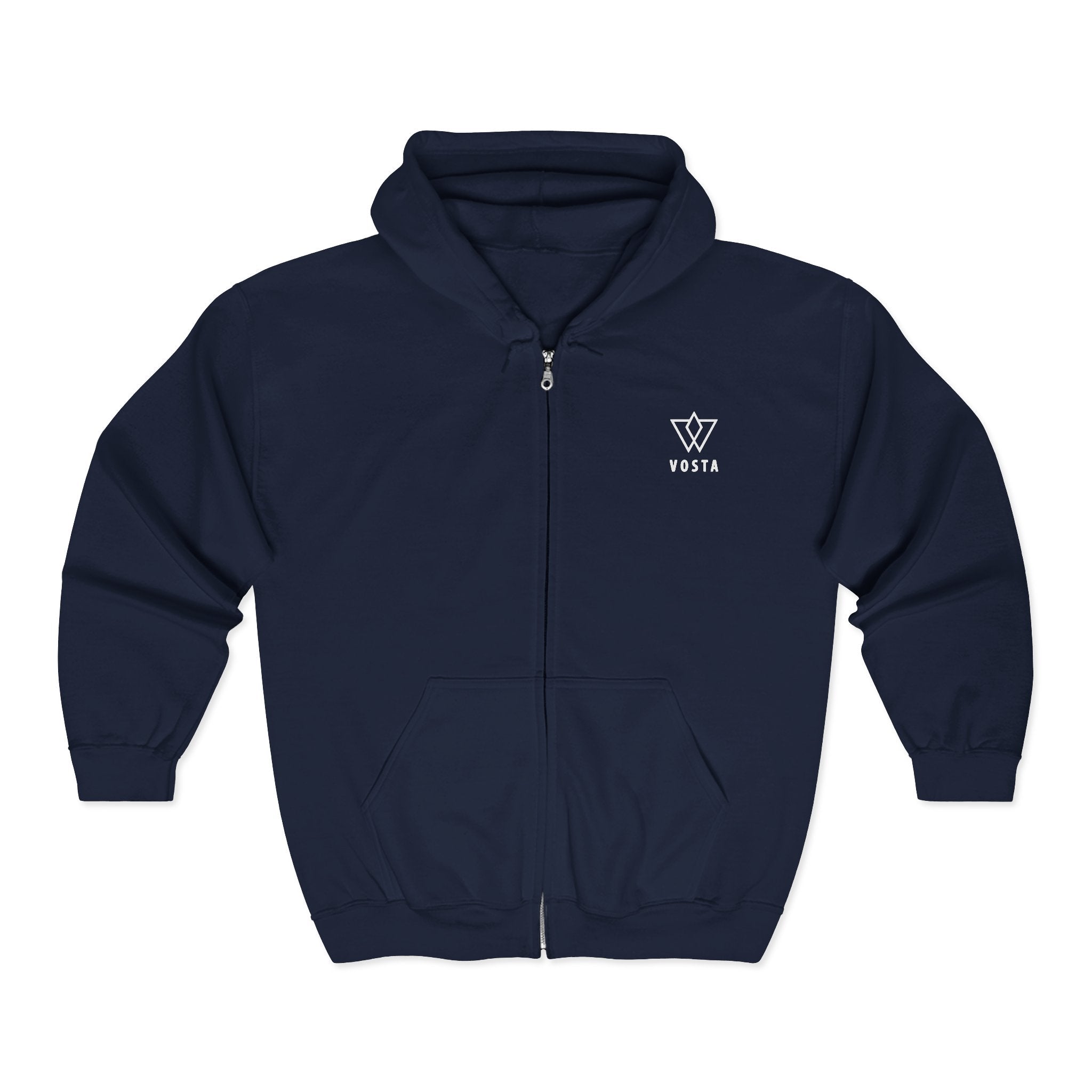 Vosta Zip Up Hoodie - White Logo