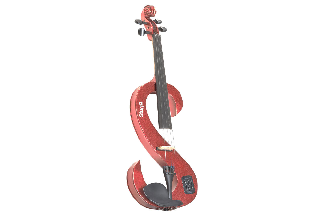 Stagg 4/4 S-Shaped Metallic Red Electric Violin