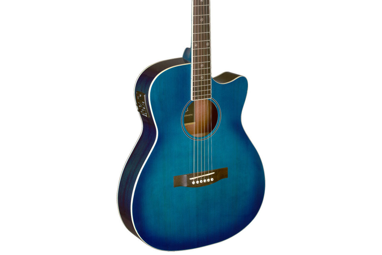 J.N Guitars Spruce Blueburst Acoustic Electric Guitar