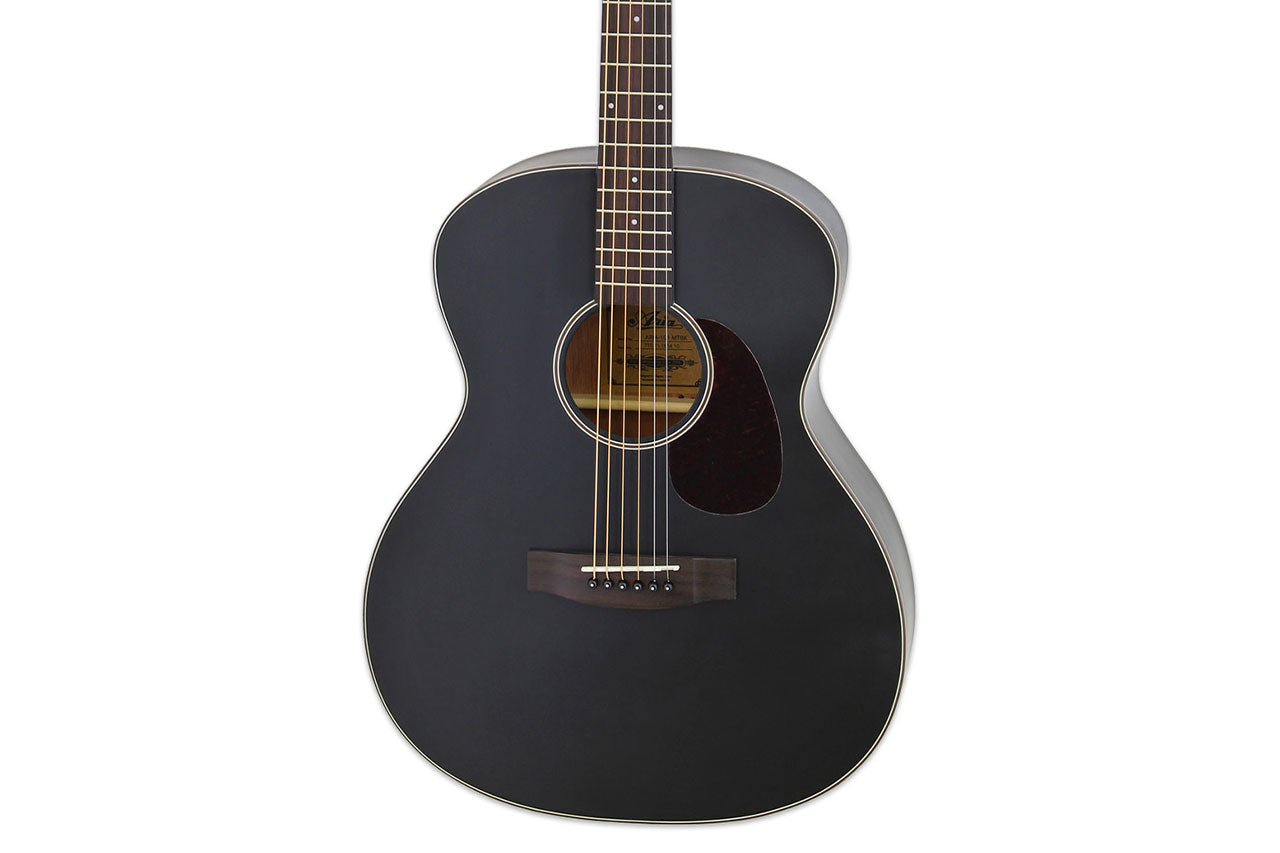 Aria 101-OM Matte Black Orchestra Guitar